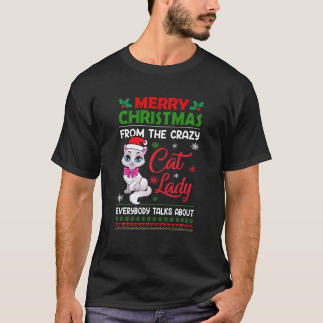 Camiseta Feliz Natal Do Feliz Natal De Gato (Frente)