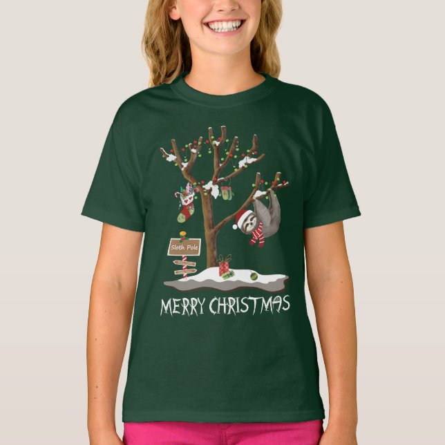 Camiseta FELIZ NATAL do feriado da menina de PÓLO da (Frente)