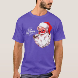 Camiseta Feliz Natal Do Fumador De Tubagens Mais Famoso