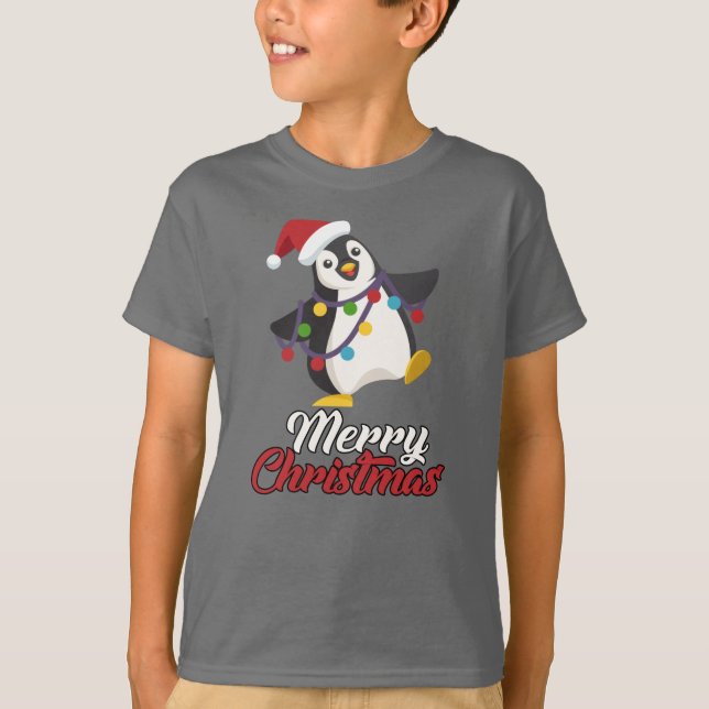 Camiseta Feliz Natal do pinguim (Frente)