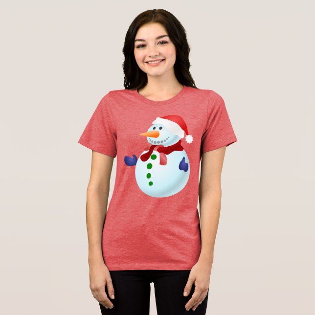 Camiseta Feliz Natal do Snowman (Frente Completa)