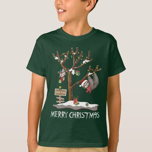 Camiseta FELIZ NATAL dos miúdos de PÓLO da PREGUIÇA (Frente)