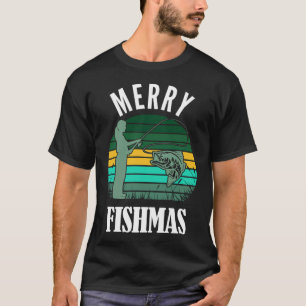 Camiseta Feliz Natal dos Peixes Fun Divertido Pescador Nata
