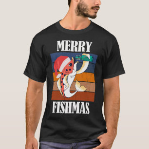 Camiseta Feliz Natal dos Peixes Fun Divertido Pescador Nata