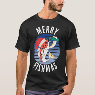 Camiseta Feliz Natal dos Peixes Humorístico Pescador Natal