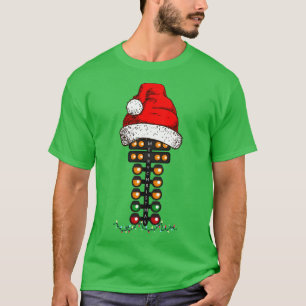 Camiseta Feliz Natal Drag Racing Papais noeis de Árvore de