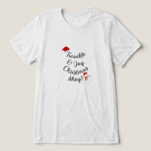 Camiseta Feliz Natal e alegria! Férias Festivas