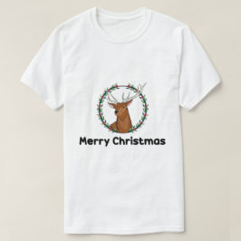 Camiseta Feliz Natal e Boho Deer Seasonal
