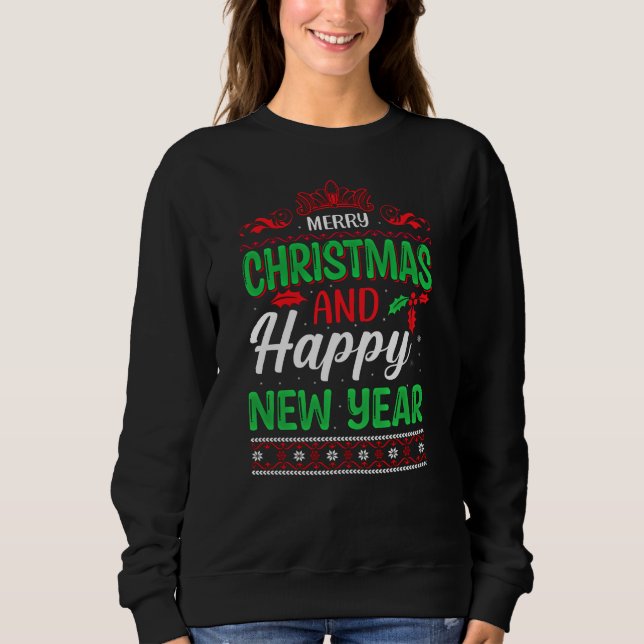 Camiseta Feliz Natal E Feliz ano novo-61064 Hoodie (Frente)