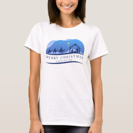 Camiseta Feliz Natal e Natividade Feliz ano novo