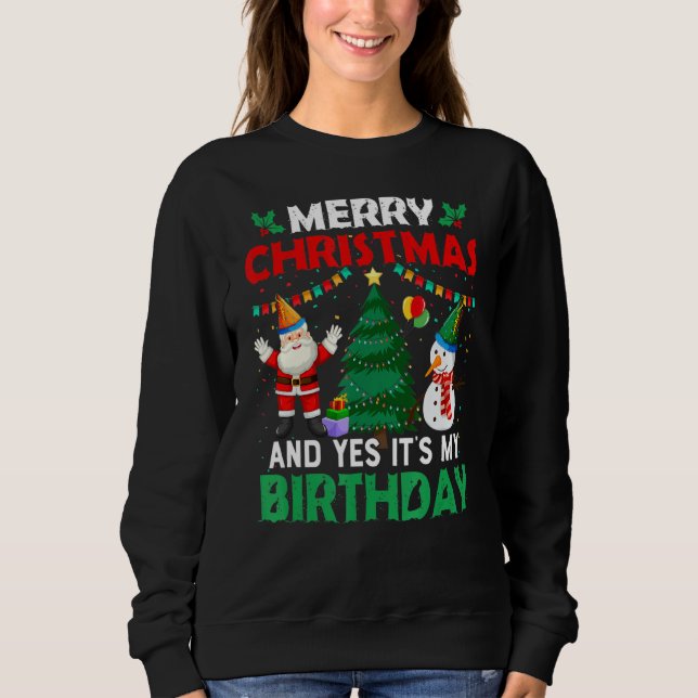 Camiseta Feliz Natal E Sim É Meu Aniversário (Frente)