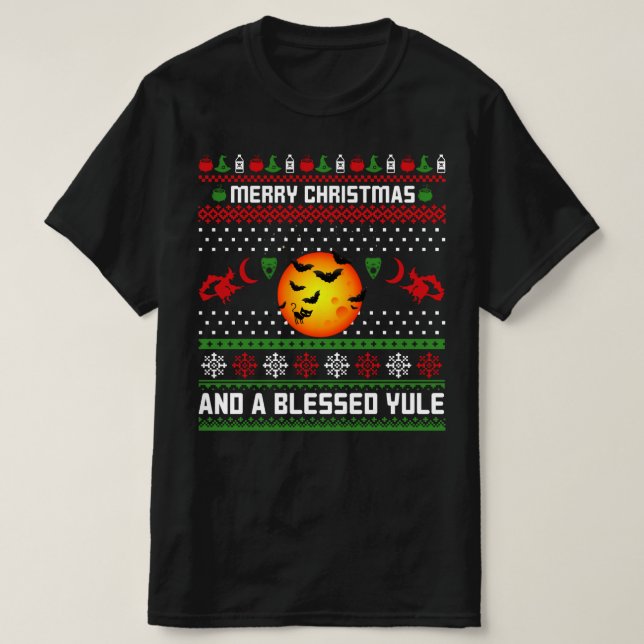 Camiseta feliz natal e yule abençoado (Frente do Design)