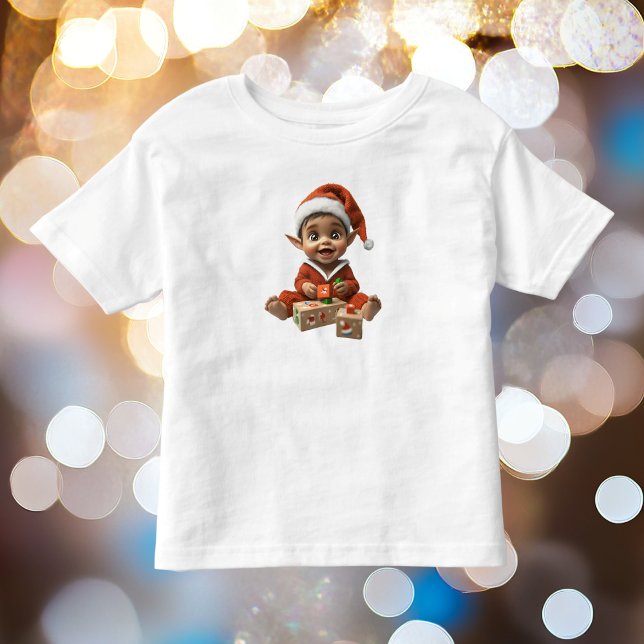 Camiseta Feliz Natal Elf Toddler's Tee (Criador carregado)