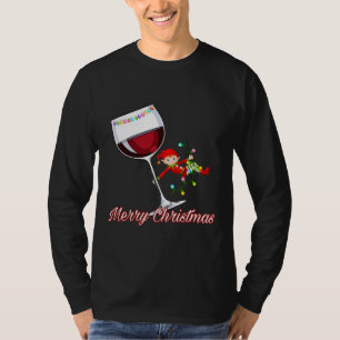 Camiseta Feliz Natal Elfo Balançando Nas Luzes De Natal W