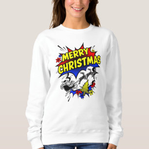 Camiseta Feliz Natal em Estilo de Quadrinhos Pop Art