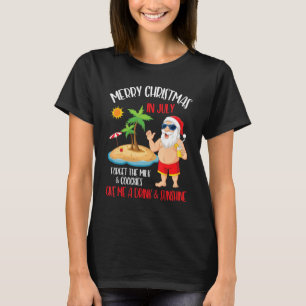 Camiseta Feliz Natal Em Julho Esquece Que Cookies De Leite 