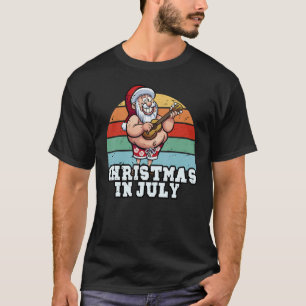 Camiseta Feliz Natal Em Julho Papai Noel Havaí Sunny