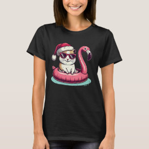 Camiseta Feliz Natal em julho Papais noeis de Hamster Flami