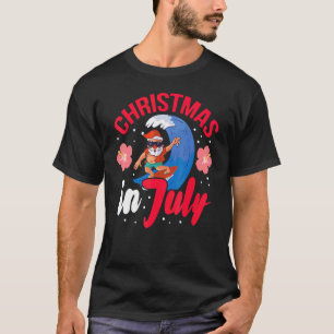 Camiseta Feliz Natal Em Julho Papais noeis De Surfe De Verã