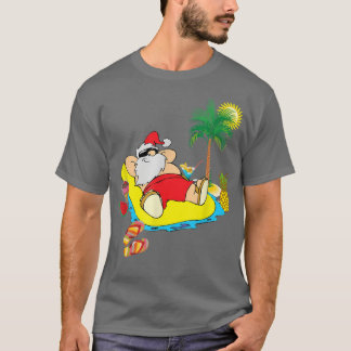 Camiseta Feliz Natal em julho Papais noeis Hawaiian Summer 