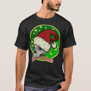Camiseta Feliz Natal Engraçado Anti-Feriados Crânio