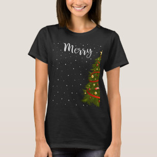 Camiseta Feliz Natal Engraçado Casais de Árvore de Natal Co
