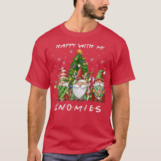 Camiseta Feliz Natal Engraçado com os Meus Gnomos