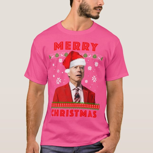 Camiseta Feliz Natal Engraçado Joe Biden (Frente)