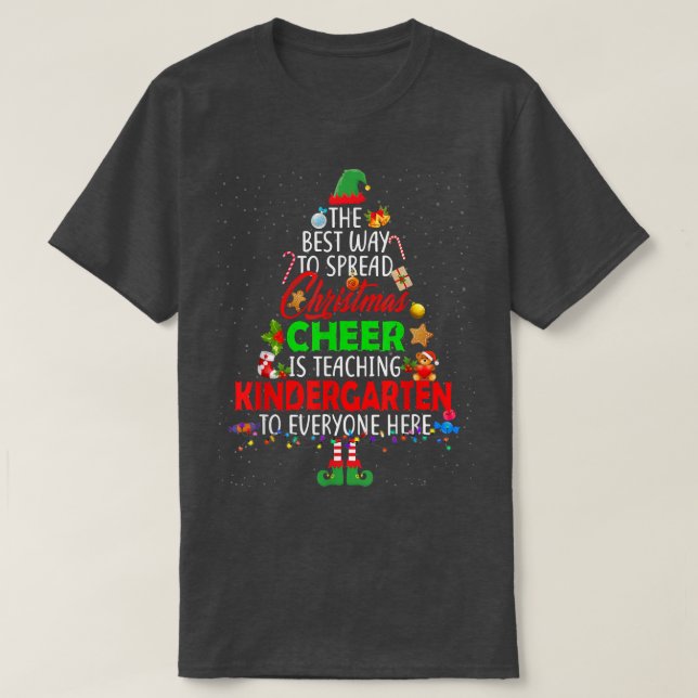 Camiseta Feliz Natal Está Ensinando Papais noeis Do Jardim  (Frente do Design)