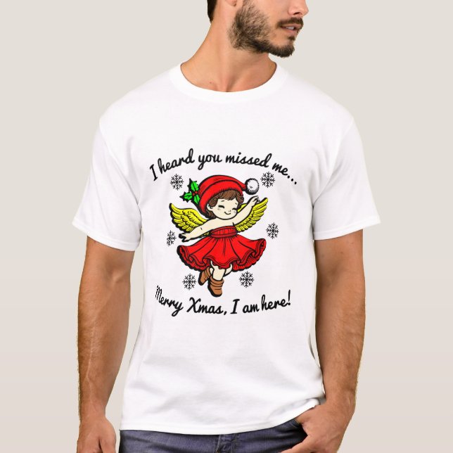 Camiseta Feliz Natal Estou Aqui (Frente)
