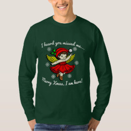 Camiseta Feliz Natal Estou aqui manga longa