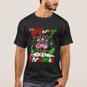 Camiseta Feliz Natal Façada Flamingo Família de Amantes X