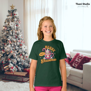 Camiseta Feliz Natal Família de Mug de Chocolate Quente Bon