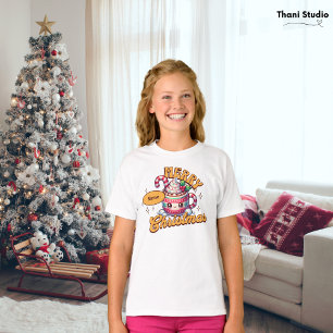 Camiseta Feliz Natal Família de Mug de Chocolate Quente Bon