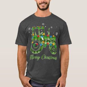 Camiseta Feliz Natal Farmer Trators Figurume Para Tracto