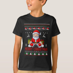 Camiseta Feliz Natal Feio Ioga Papai Noel Namasleigh N
