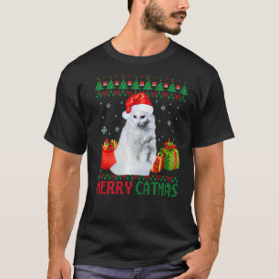 Camiseta Feliz Natal Felino Gato Feio Angora Turco Mãe