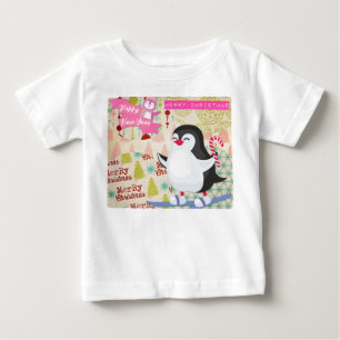 Camiseta Feliz Natal Feliz Ano Novo Pinguim Fofo