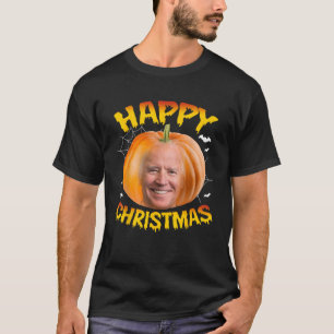 Camiseta Feliz Natal Feliz Anti joe Biden Halloween Pum