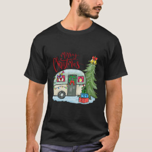 Camiseta Feliz Natal Feliz Camper Divertido Camping Life Fa