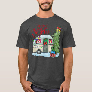 Camiseta Feliz Natal Feliz Camper Engraçado Camping Life Fa