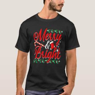 Camiseta Feliz Natal Feliz De Árvore E Família Brilhante Ch