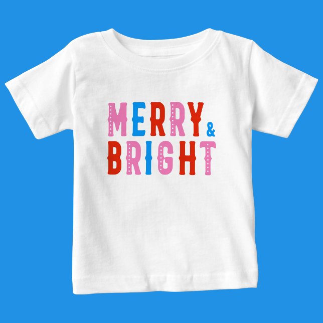 Camiseta Feliz Natal, Feliz e Brilho (Criador carregado)