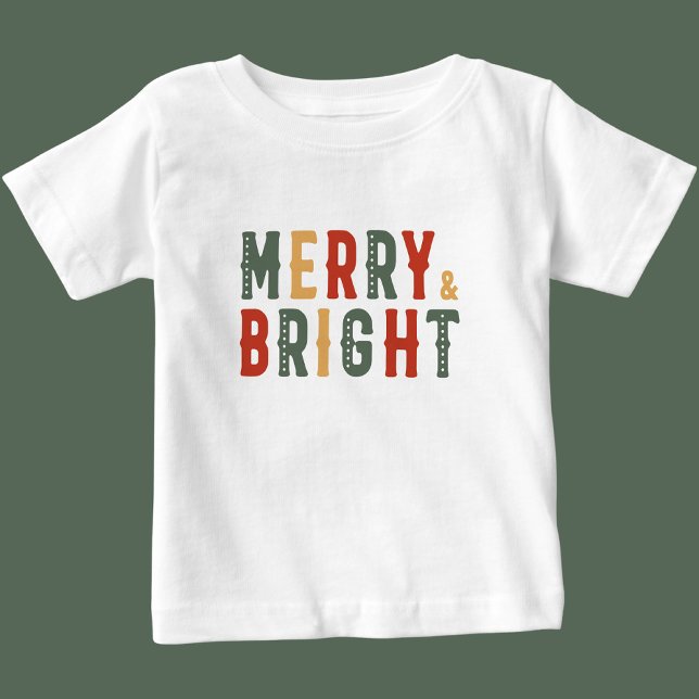 Camiseta Feliz Natal, Feliz e Brilho (Criador carregado)
