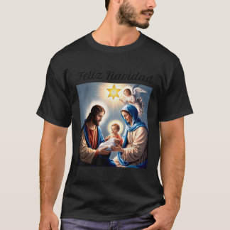 Camiseta Feliz Natal Feliz Natal pelo nascimento de Jes