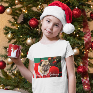 Camiseta Feliz Natal Feliz Pawlidays de Cachorro Bonito
