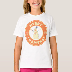 Camiseta Feliz Natal Feliz Snowman famoso estilo de café
