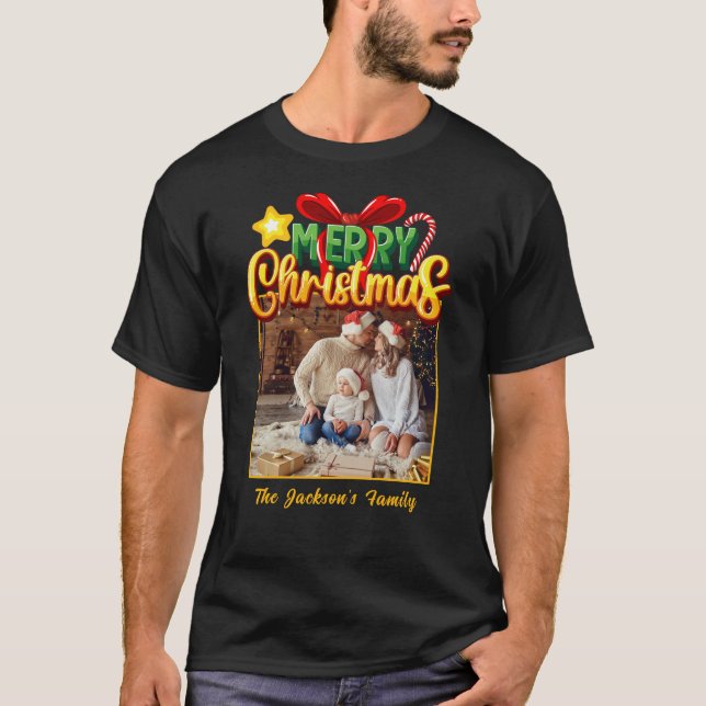 Camiseta Feliz Natal - Feriado de Fotos Simples (Frente)