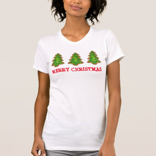 Camiseta Feliz Natal Feriado Festivo de Açúcar de Árvore