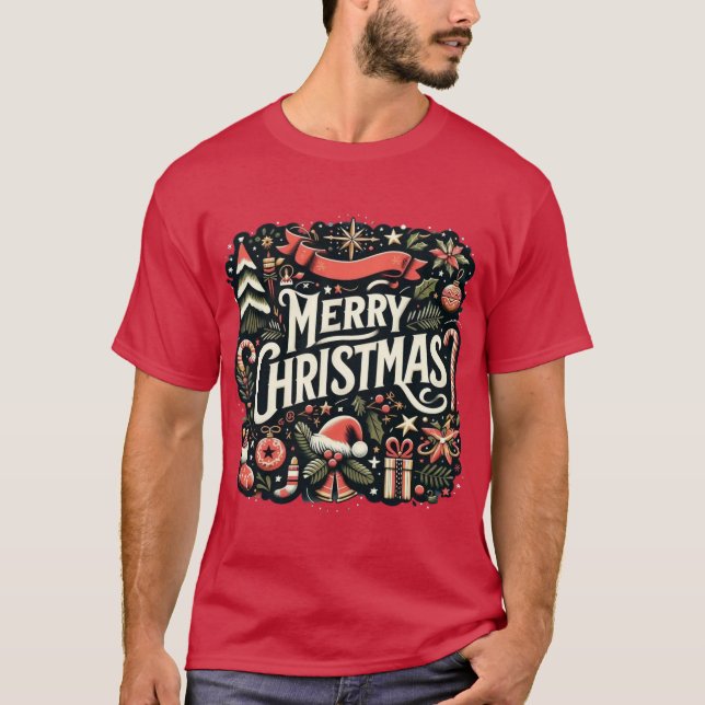 Camiseta Feliz Natal Férias Festivas (Frente)